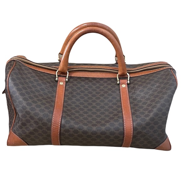 Celine | Authentic Brown Macadam Triomphe Canvas Travel Overnight Duffle Bag - Picture 2 of 13